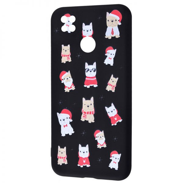 Чохол WAVE New Year для Xiaomi Redmi 9C / Redmi 10A Dogs / Black