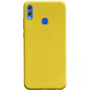 Матовый силиконовый TPU чехол на Huawei Honor 8x – Желтый