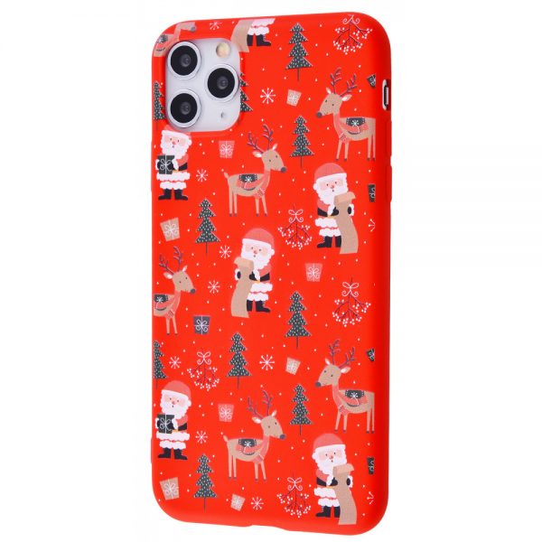 Чохол WAVE New Year для Iphone 11 Pro Santa Claus and Deer / Red