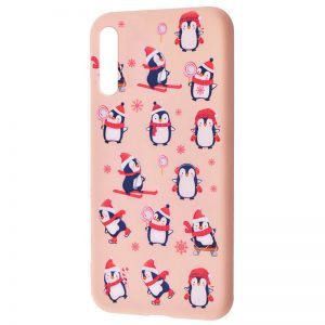 Чохол WAVE New Year для Samsung Galaxy A50/A30s Penguins / Pink sand