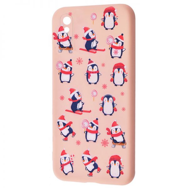 Чохол WAVE New Year для Xiaomi Redmi 9A Penguins / Pink sand