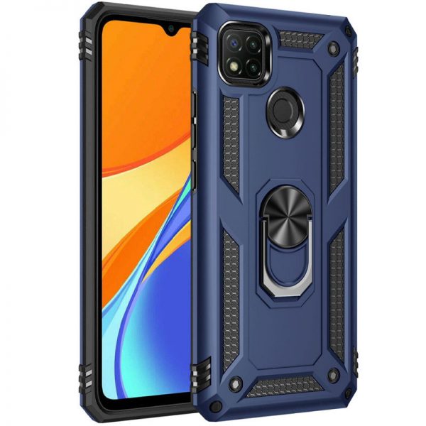 Протиударний чохол Serg Magnet Ring для Xiaomi Redmi 9C / Redmi 10A Темно-синій