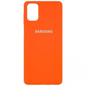 Оригинальный чехол Silicone Cover 360 с микрофиброй для Samsung Galaxy M51 – Оранжевый / Orange