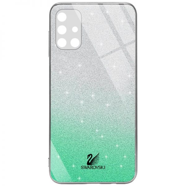 Чохол TPU+Glass Swarovski Full для Samsung Galaxy M31s Бірюзовий