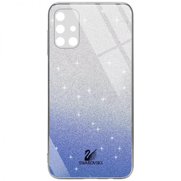 Чохол TPU+Glass Swarovski Full для Samsung Galaxy M31s Синій