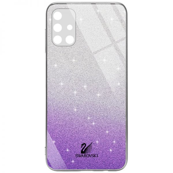 Чохол TPU+Glass Swarovski Full для Samsung Galaxy M31s Фіолетовий