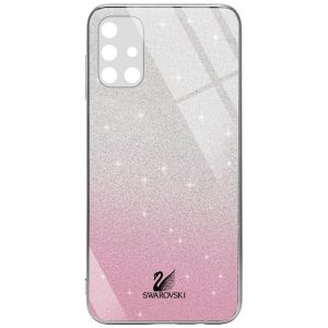 Чохол TPU+Glass Swarovski Full для Samsung Galaxy M31s Рожевий