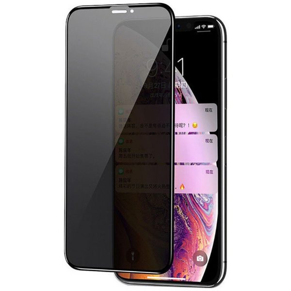 Защитное стекло Анти-шпион Privacy 5D Matte Full Glue для Iphone 12 Pro / 12 – Black
