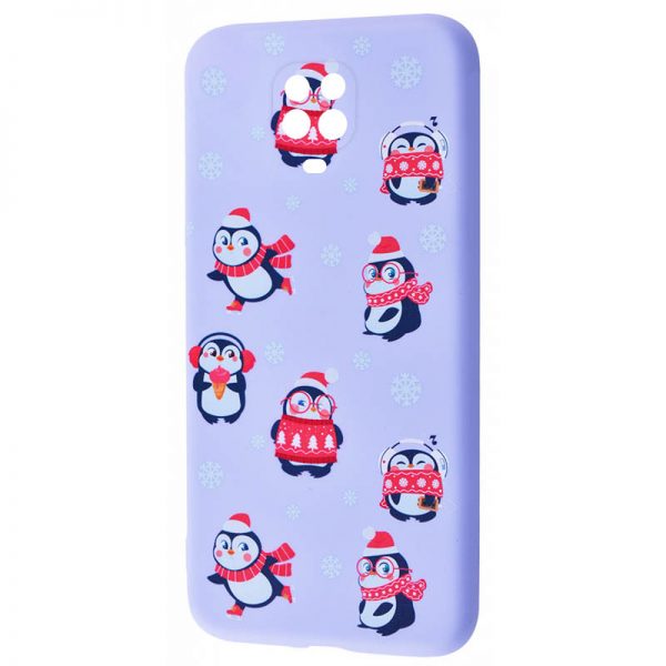 Чохол WAVE New Year для Xiaomi Redmi Note 9s / Note 9 Pro / Note 9 Pro Max Penguins / Light purple