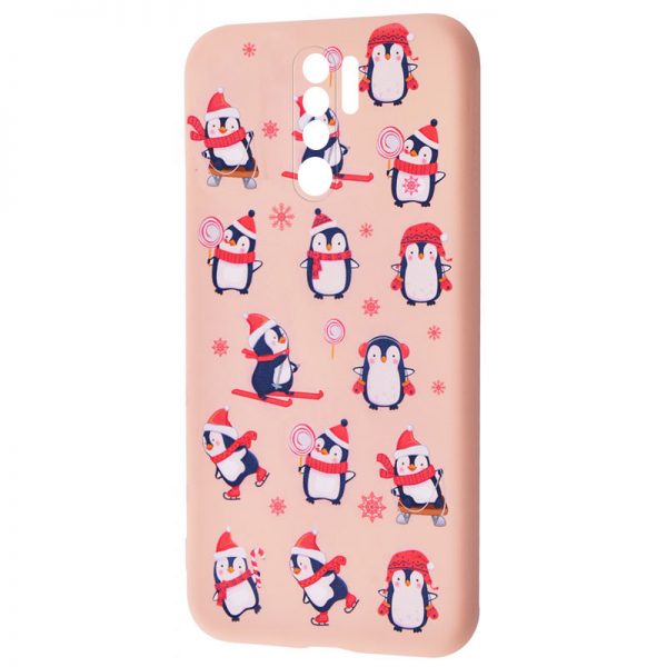 Чохол WAVE New Year для Xiaomi Redmi 9 Penguins / Pink sand