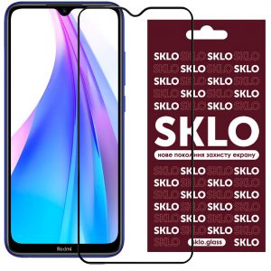 Защитное стекло 3D / 5D Premium SKLO Full Glue на весь экран для Xiaomi Redmi Note 8T – Black