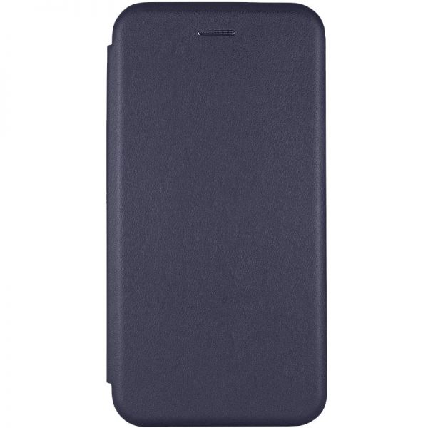 Кожаный чехол-книжка 360 с визитницей для Xiaomi Poco X3 NFC / Poco X3 – Темно-синий