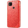 Кожаный чехол-книжка GETMAN Mandala для Xiaomi Redmi 9C / Redmi 10A – Красный 79494