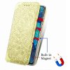 Кожаный чехол-книжка GETMAN Mandala для Samsung Galaxy A32 – Желтый 79520