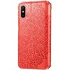 Кожаный чехол-книжка GETMAN Mandala для Xiaomi Redmi 9A – Красный 79522