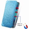 Кожаный чехол-книжка GETMAN Mandala для Samsung Galaxy A72 – Синий 79534