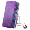 Кожаный чехол-книжка GETMAN Mandala для Samsung Galaxy A02s – Фиолетовый 79537