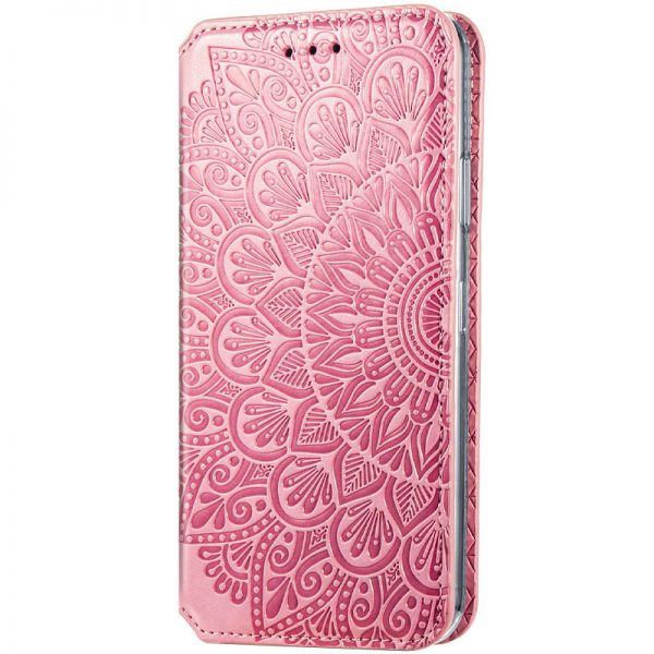 Кожаный чехол-книжка GETMAN Mandala для Samsung Galaxy M51 – Розовый