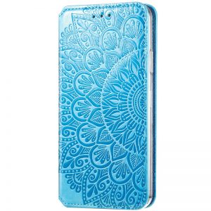 Кожаный чехол-книжка GETMAN Mandala для Samsung Galaxy S20 FE – Синий