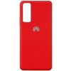 Оригинальный чехол Silicone Cover 360 с микрофиброй для Huawei P Smart 2021 – Красный / Red