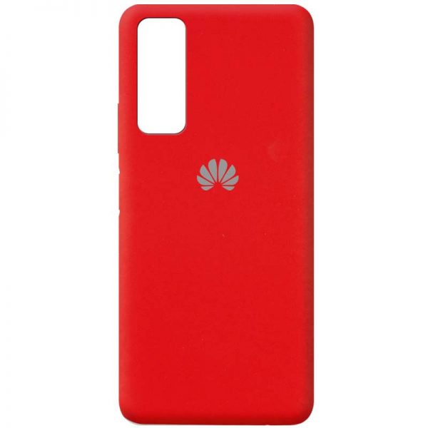 Оригинальный чехол Silicone Cover 360 с микрофиброй для Huawei P Smart 2021 – Красный / Red