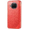 Кожаный чехол-книжка GETMAN Mandala для Xiaomi Mi 10T Lite / Redmi Note 9 Pro 5G – Красный 79578