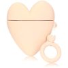 Силиконовый чехол для наушников Lucky Heart series + кольцо для Apple Airpods 2 – Розовый