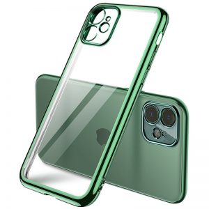 Прозрачный силиконовый чехол с глянцевой окантовкой Full Camera для Iphone 11 – Зеленый