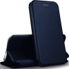 Кожаный чехол-книжка 360 с визитницей для Huawei P Smart 2021 – Темно-синий