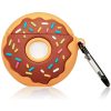Силиконовый чехол для наушников Donut + карабин для Apple Airpods – Коричневый 81852