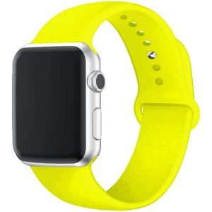 Ремешок силиконовый для Apple Watch 42 mm / 44 mm / 45 mm / 49 mm – Желтый / Neon Yellow