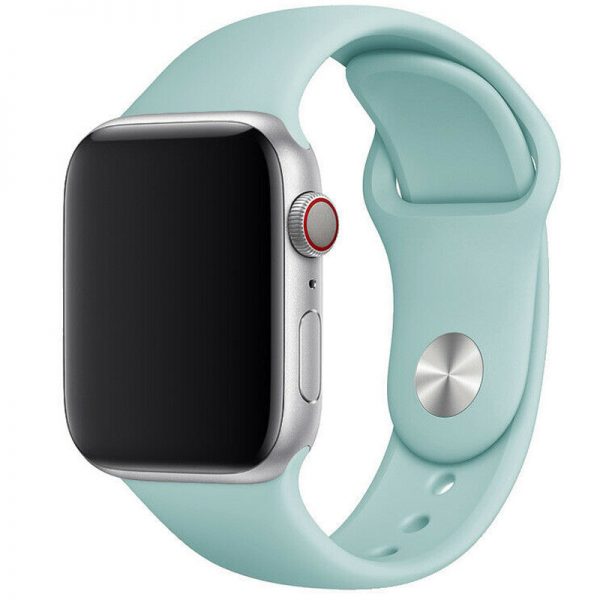 Ремешок силиконовый для Apple Watch 42 mm / 44 mm / 45 mm / 49 mm – Бирюзовый / Beryl