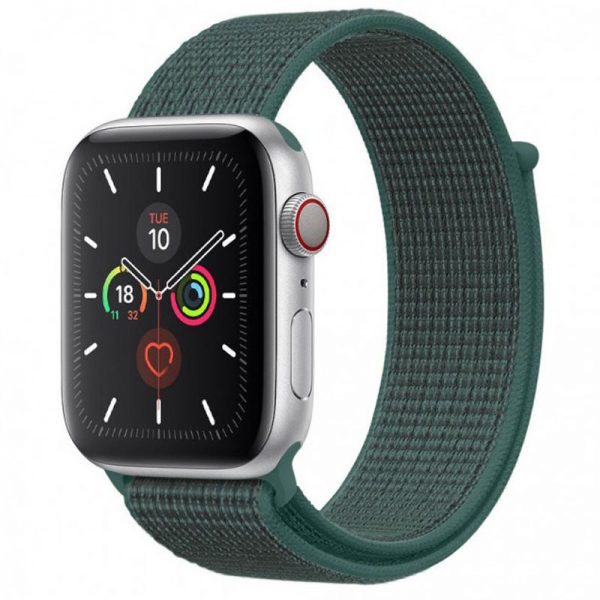 Ремешок Nylon для Apple Watch 38 mm / 40 mm / SE 40 mm / 41 mm – Зеленый / Pine green