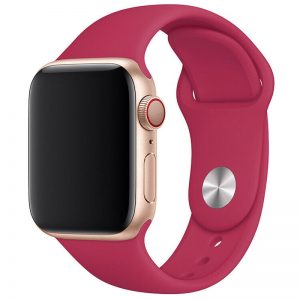 Ремешок силиконовый для Apple Watch 42 mm / 44 mm / 45 mm / 49 mm – Малиновый / Pomegranate