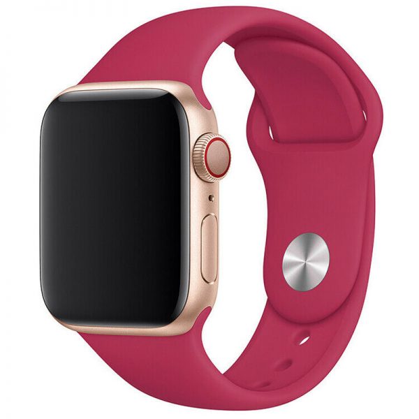 Ремінець Silicone для Apple Watch 42/44/45/49 mm Малиновий / Pomegranate