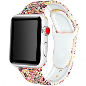 Ремешок силиконовый с рисунком для Apple Watch 42 mm / 44 mm / 45 mm / 49 mm – Разноцветный узор