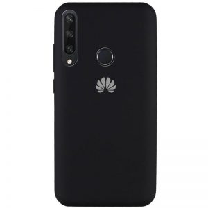 Оригинальный чехол Silicone Cover 360 с микрофиброй для Huawei Y6P – Черный / Black