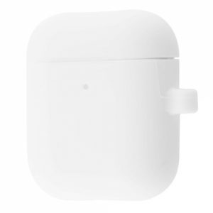 Чехол для наушников Silicone Case Slim + карабин для Apple Airpods 2 – Luminescent white