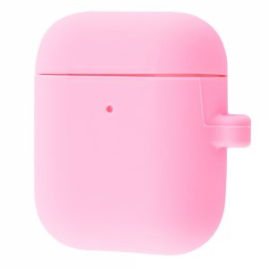 Чехол для наушников Silicone Case Slim + карабин для Apple Airpods 2 – Pink