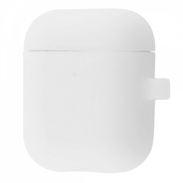 Чохол Silicone Slim з карабіном для Apple Airpods 1/2 White