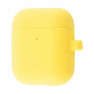 Чехол для наушников Silicone Case Slim + карабин для Apple Airpods 2 – Yellow