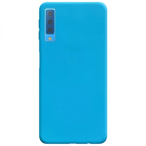 Матовый силиконовый TPU чехол на Samsung Galaxy A7 2018 A750 – Голубой
