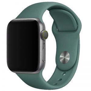 Ремешок силиконовый для Apple Watch 42 mm / 44 mm / SE 44 mm / 45mm – Зеленый / Pine green