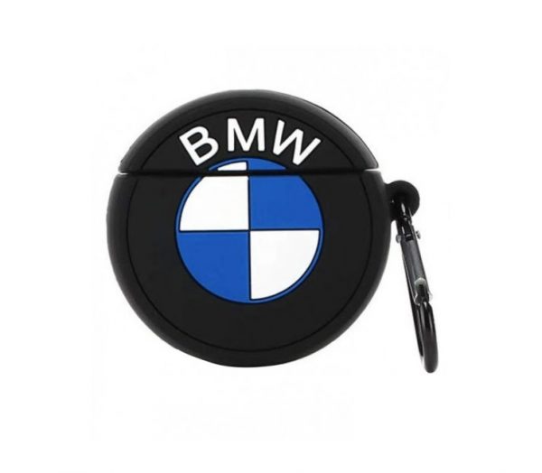 Силиконовый чехол для наушников Logo series + карабин для Apple Airpods – BMW / Черный