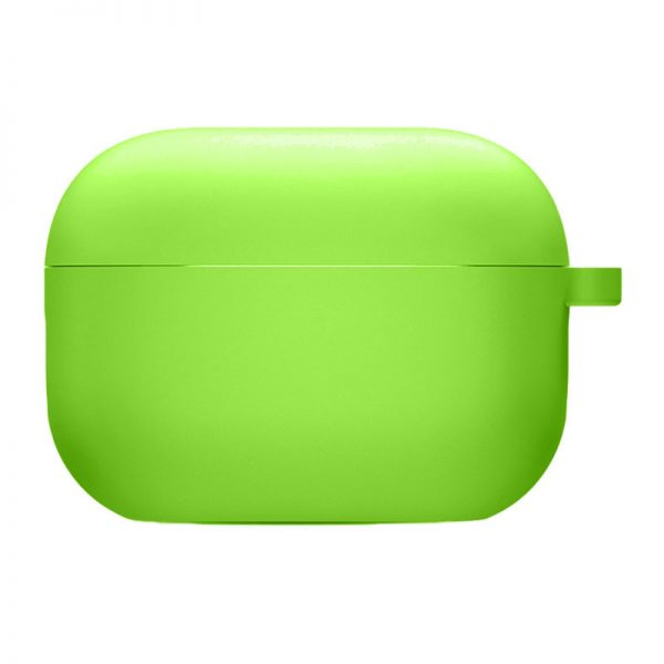 Силиконовый чехол для наушников с микрофиброй для Apple Airpods Pro – Салатовый / Neon green