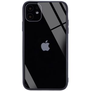 TPU+Glass чехол GLOSSY Logo Full camera для Iphone 11 – Черный