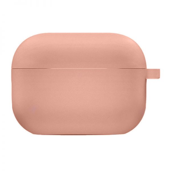 Силиконовый чехол для наушников с микрофиброй для Apple Airpods Pro – Розовый / Peach
