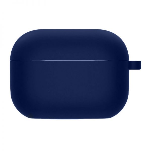 Силиконовый чехол для наушников с микрофиброй для Apple Airpods Pro – Темно-синий / Midnight blue