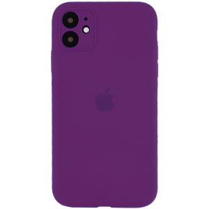 Оригинальный чехол Silicone Case Full Camera Protective с микрофиброй для Iphone 12 – Фиолетовый / Grape