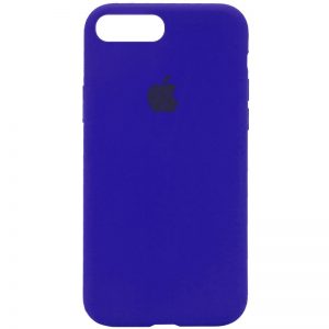 Оригинальный чехол Silicone Case 360 с микрофиброй для Iphone 7 Plus / 8 Plus – Синий / Shiny blue